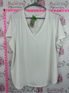 Hyba T-shirt Women's White V-Neck Short Sleeve Tee